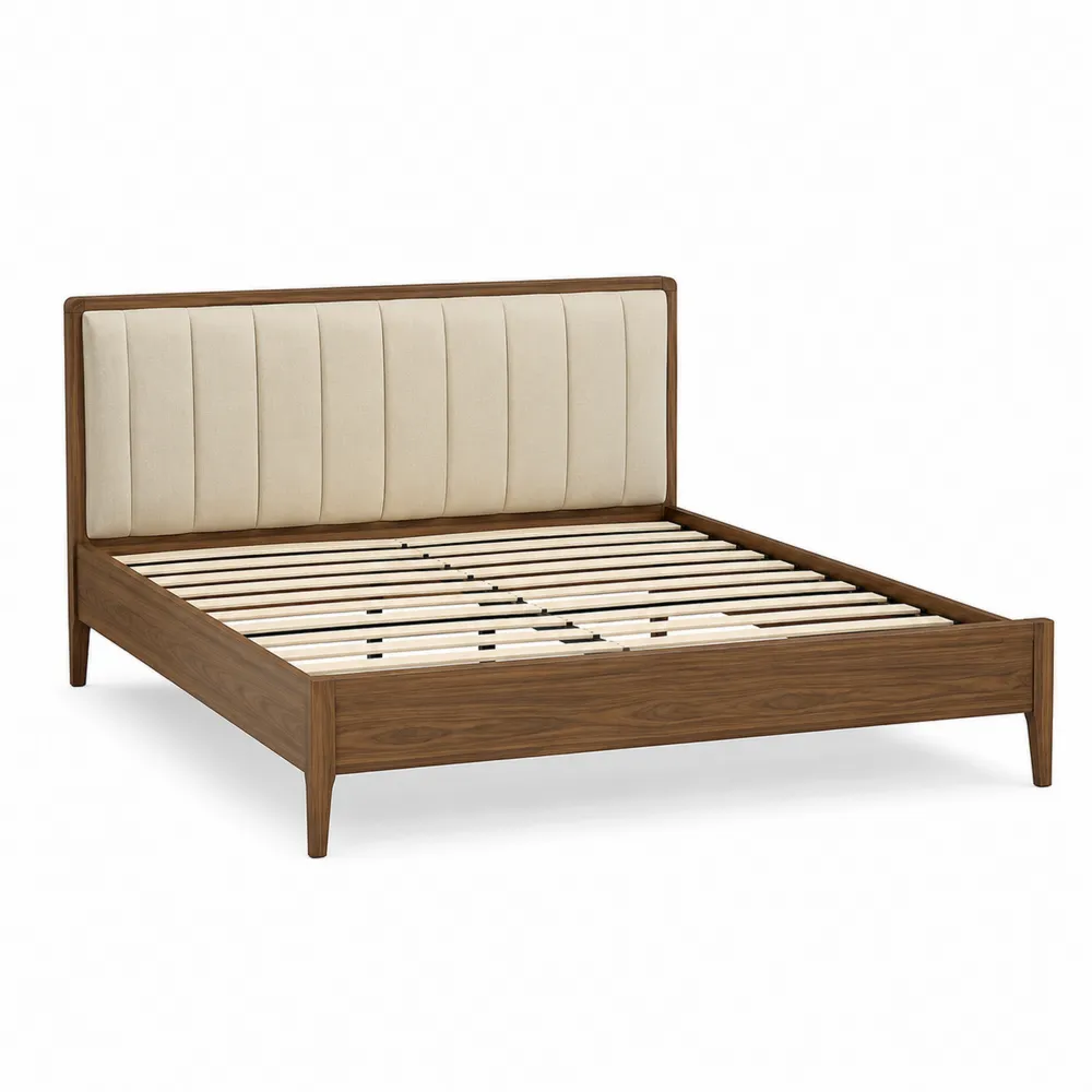 Holzbett mit gepolstertem Kopfteil 200x160 cm-Nestchiceu