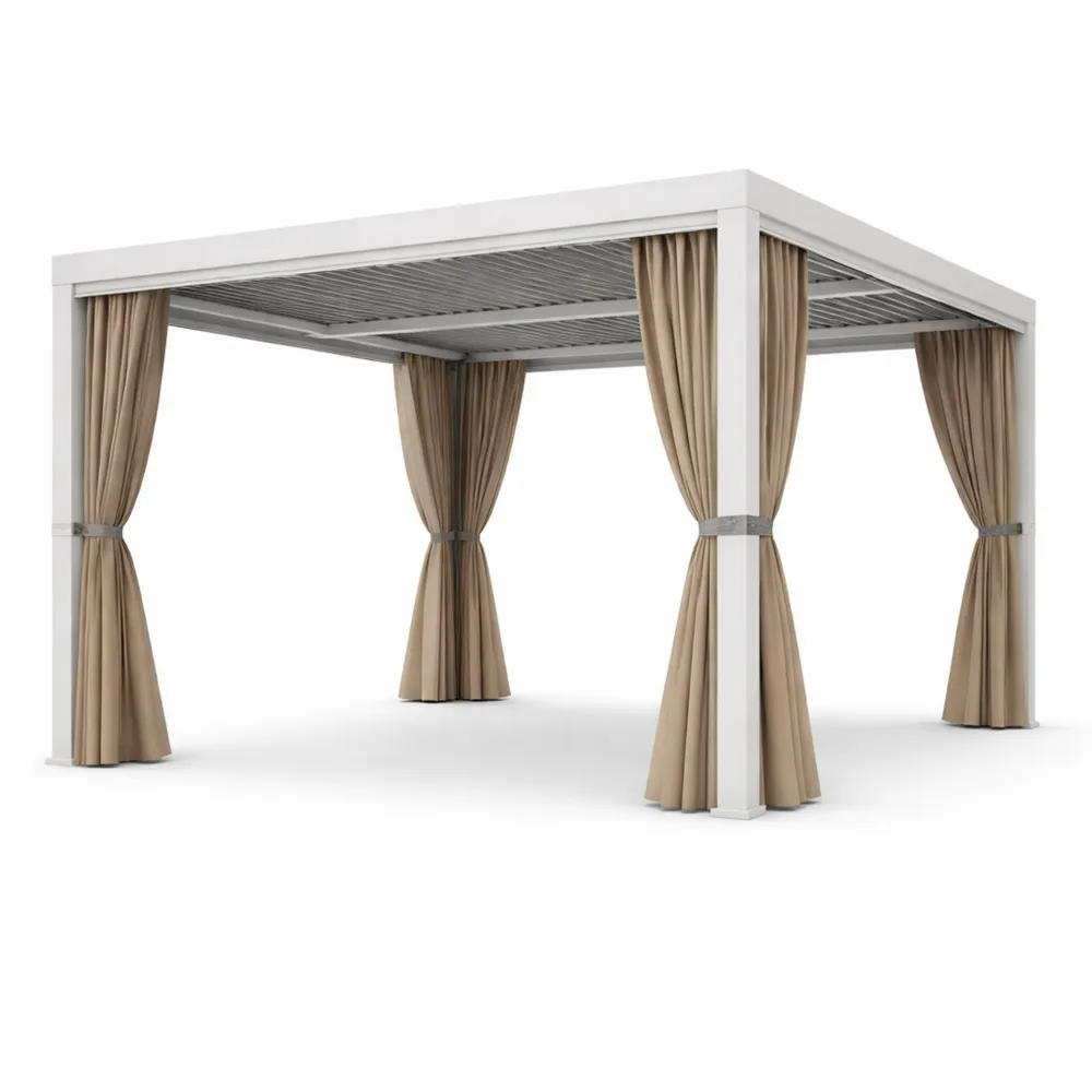 Gartenpavillon Aluminium 400x300 cm mit Polyester-Vorhängen-Nestchiceu