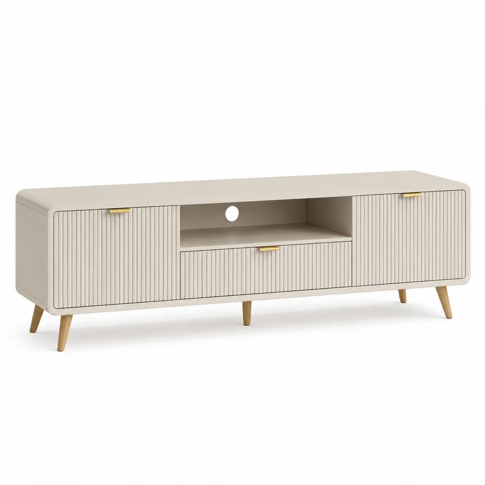 TV-Lowboard MDF Creme 160x40x50cm-Nestchiceu