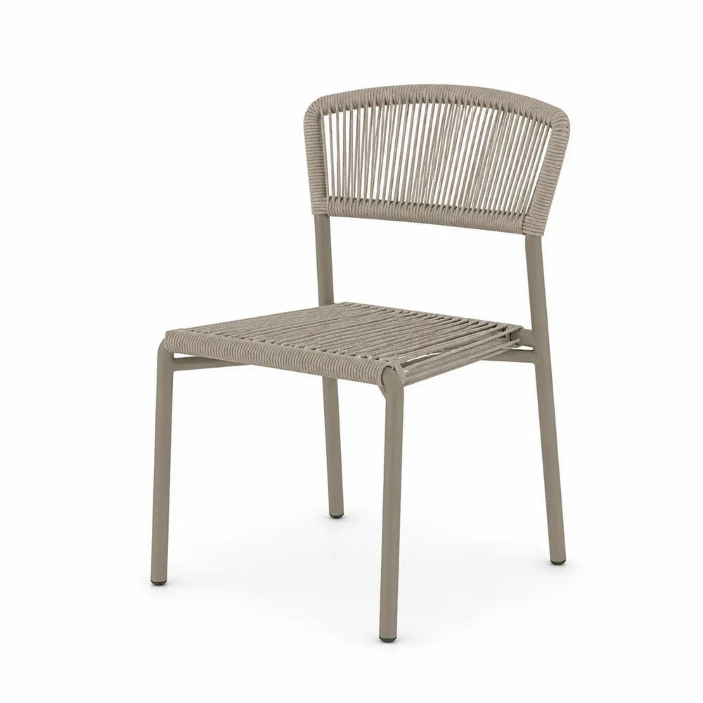 Gartenstuhl Aluminium Taupe Seilgeflecht-Nestchiceu