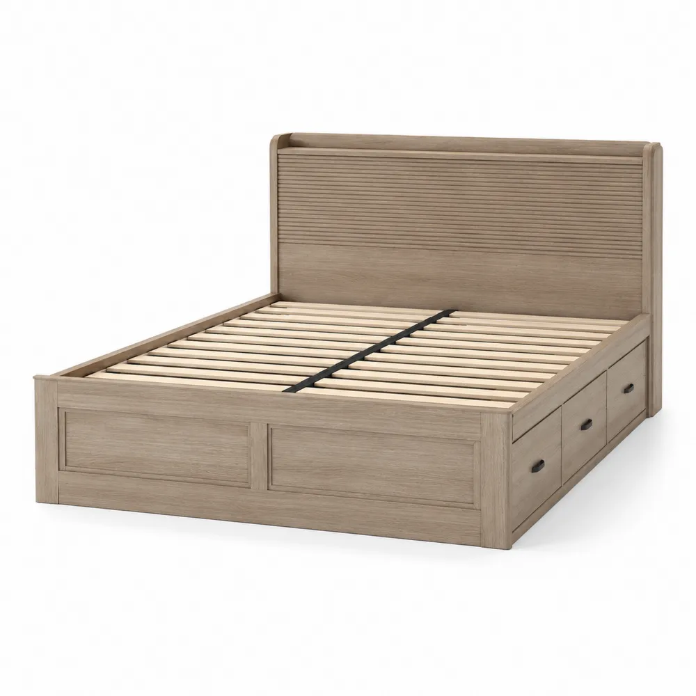 Holzbett mit Schubladen Hellbraun 200x160 cm-Nestchiceu