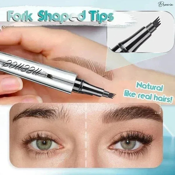 🔥2025 Hot Sale🔥3D Waterproof Microblading Eyebrow Pen 4 Fork Tip Tattoo Pencil