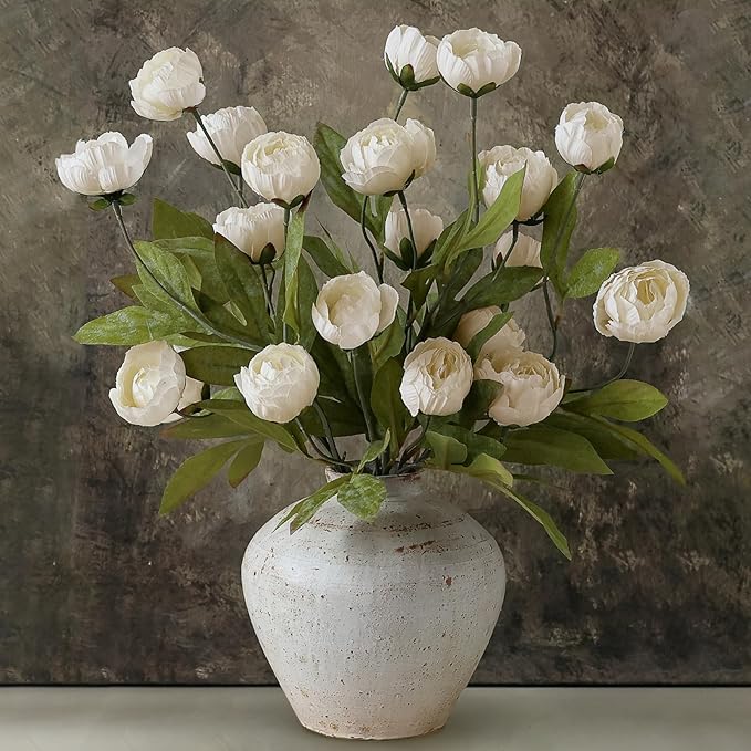 Faux Silk Peony Artificial Flowers for Vase -27"