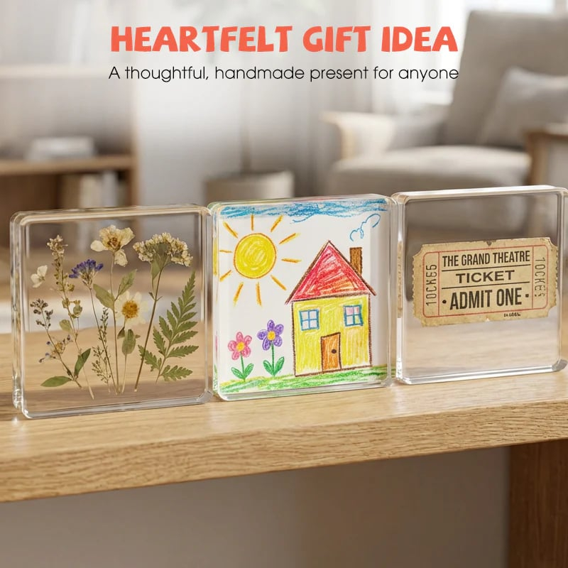 🎞✂10 Pack 2" x 2" Clear Acrylic DIY Fridge Magnet Set with Adhesive Backing – Square Magnetic Photo Frames with Stunning 3D Effect 💕