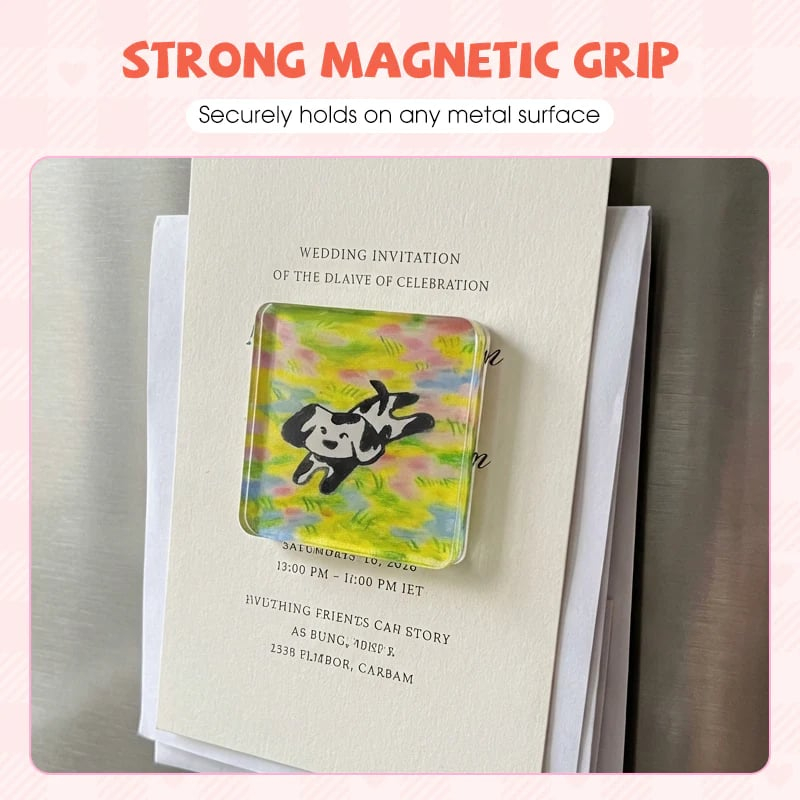 🎞✂10 Pack 2" x 2" Clear Acrylic DIY Fridge Magnet Set with Adhesive Backing – Square Magnetic Photo Frames with Stunning 3D Effect 💕