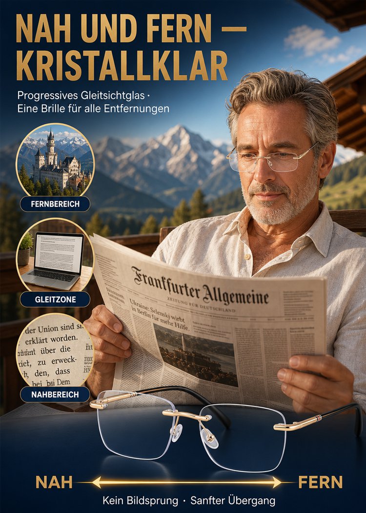 Randlose Diamant-Schneidelesebrille mit Blaulichtfilter
