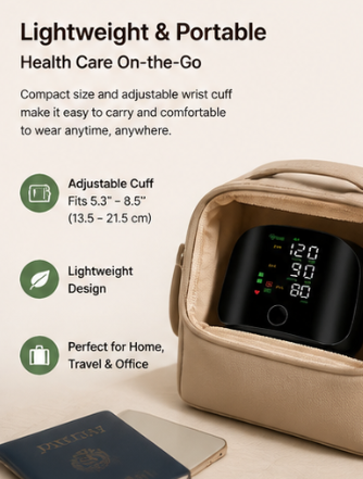 Smart Wrist Blood Pressure Monitor (with Voice Prompts) — Portable, Accurate, and Easy to Use: An Essential Companion for Home and Travel