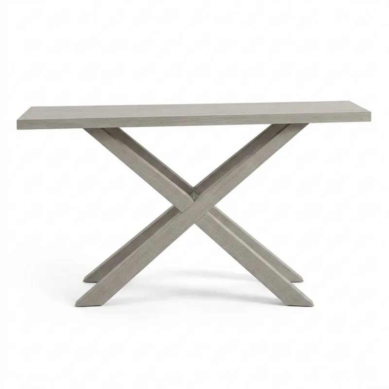 Rechteckiger Esstisch aus MDF mit Holzoptik Grau 150 x 90 x 75 cm (Länge × Breite × Höhe)