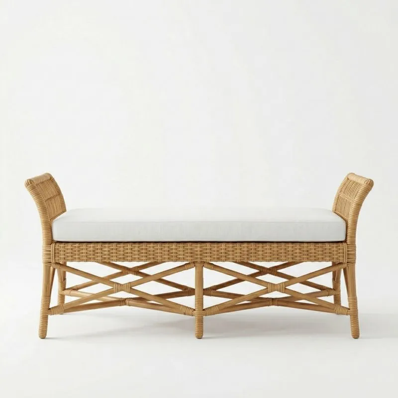 Rattanbank Natur Beige Länge 130cm