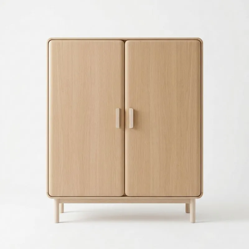Schrank aus Eichenholz mit 2 Türen, Natur, 100x80x40 cm (Höhe x Breite x Tiefe)