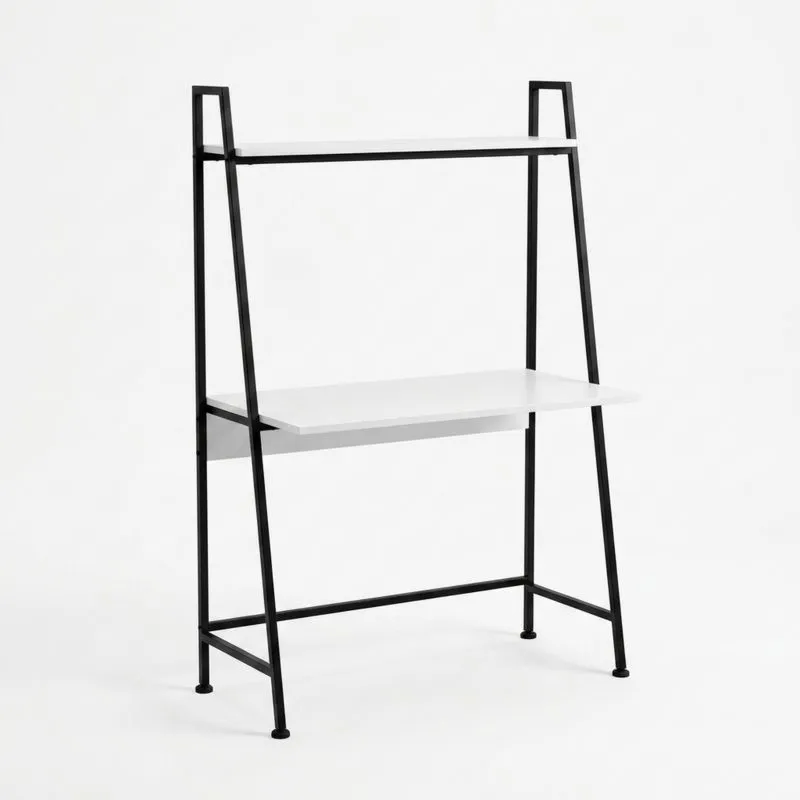 Stahlregal mit weißer MDF-Ablage