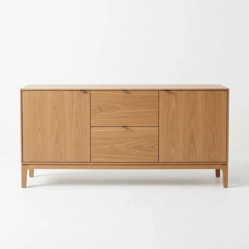 Sideboard Eichenfurnier 140x40x80 cm (Länge x Breite x Höhe)