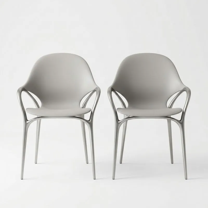 2er Set Esszimmerstühle Polypropylen Dunkelgrau (Höhe: 81cm)