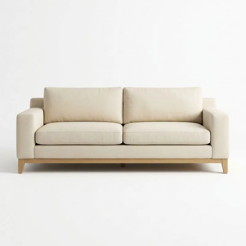 2-Sitzer Sofa Leinen Beige