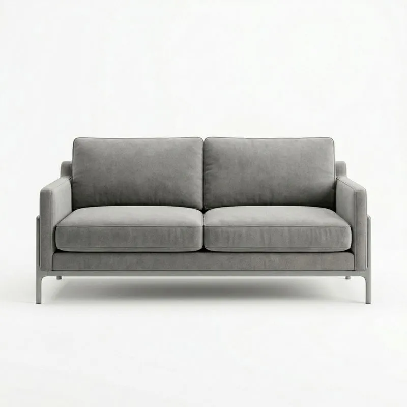 Zweisitzer Sofa aus Mikrofaser in Grau