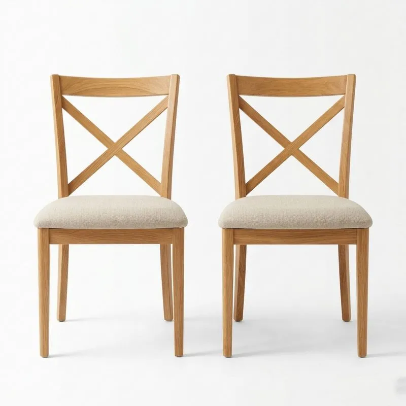 Esszimmerstühle 2er Set Eiche Beige