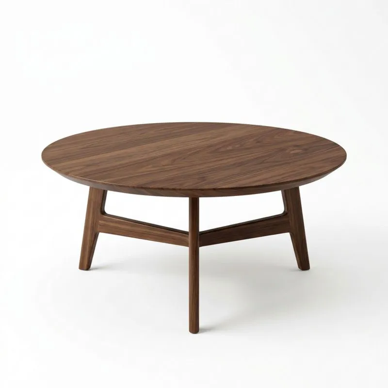 Runder Couchtisch aus Walnussholz Ø90cm Höhe 40cm