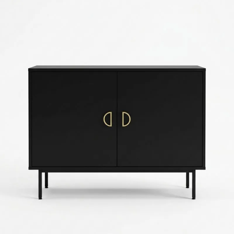 Stahlschrank mit Zwei Türen Schwarz
