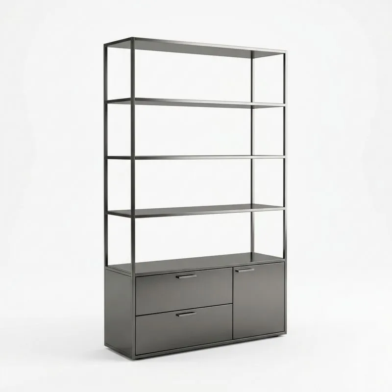 Regal aus pulverbeschichtetem Stahl mit Schubladen 180 cm (Höhe)