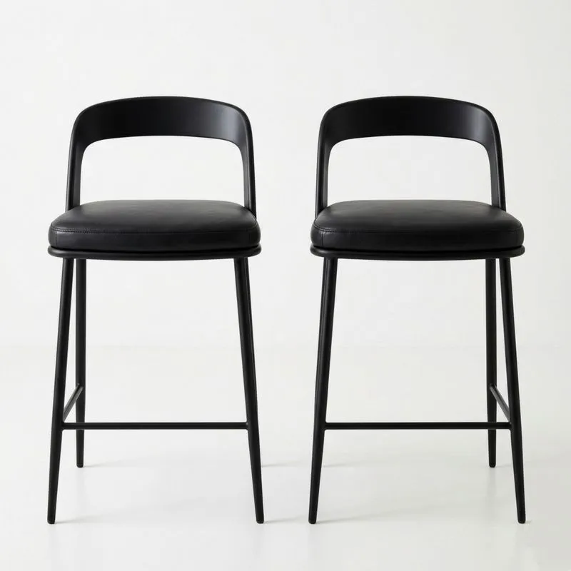 2er Set Barhocker Kunstleder Stahlrahmen
