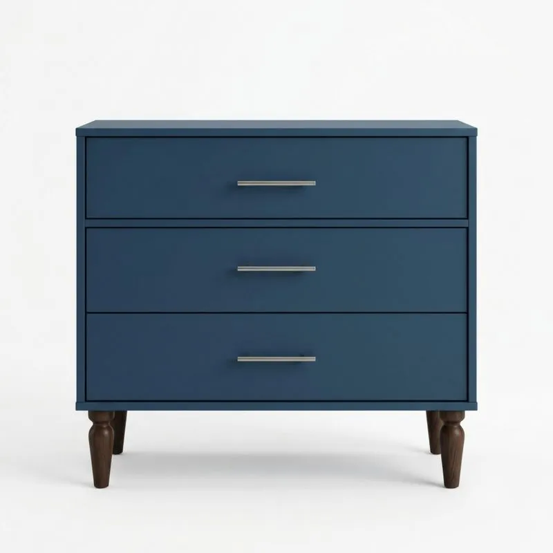 Kommode mit 3 Schubladen aus MDF Blau