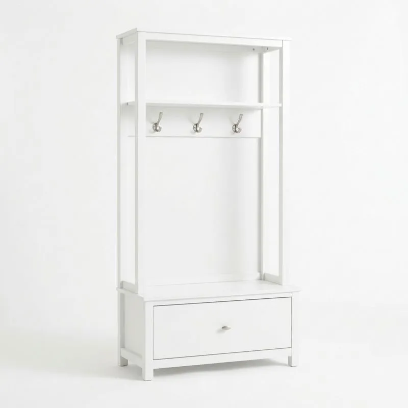 Garderobenständer aus MDF mit Schublade und Haken 180x80x40 cm (Höhe × Breite × Tiefe)