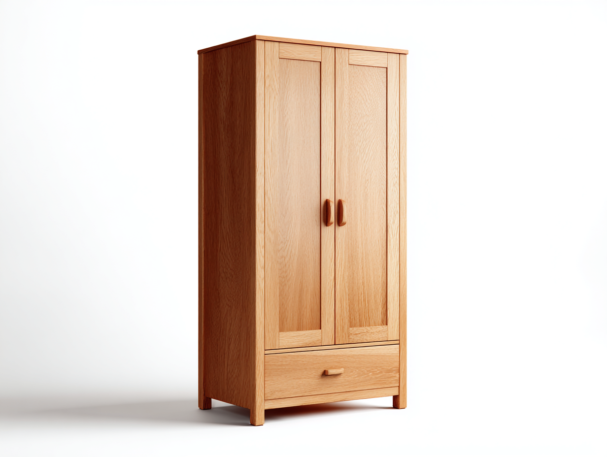 Armadio - Legno-Metallo - 92x56x188 cm - naturale - stile compatto-Nadiconest