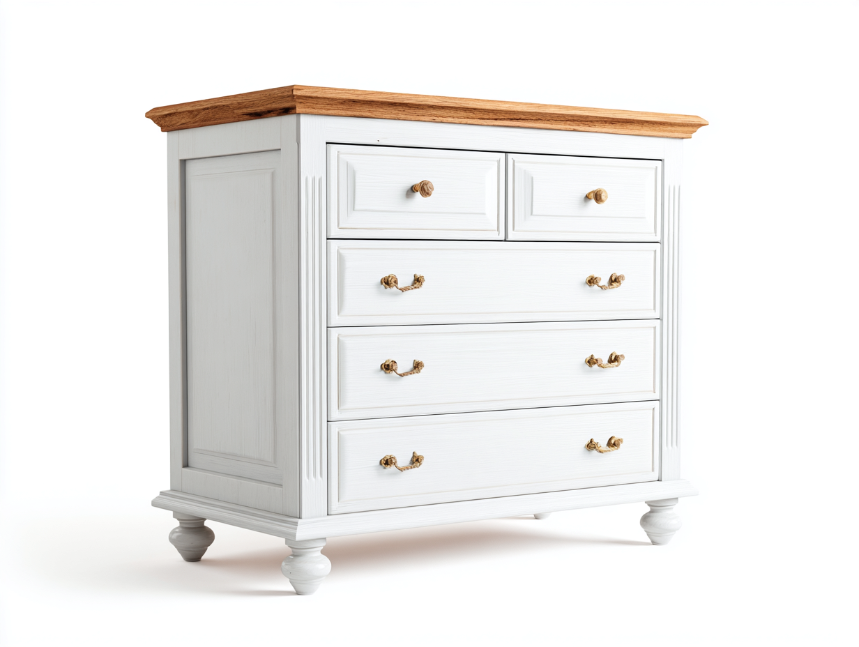 Cassettiera - Legno-Metallo - 98x45x101 cm - Bianco-Legno - Stile Classico-Nadiconest