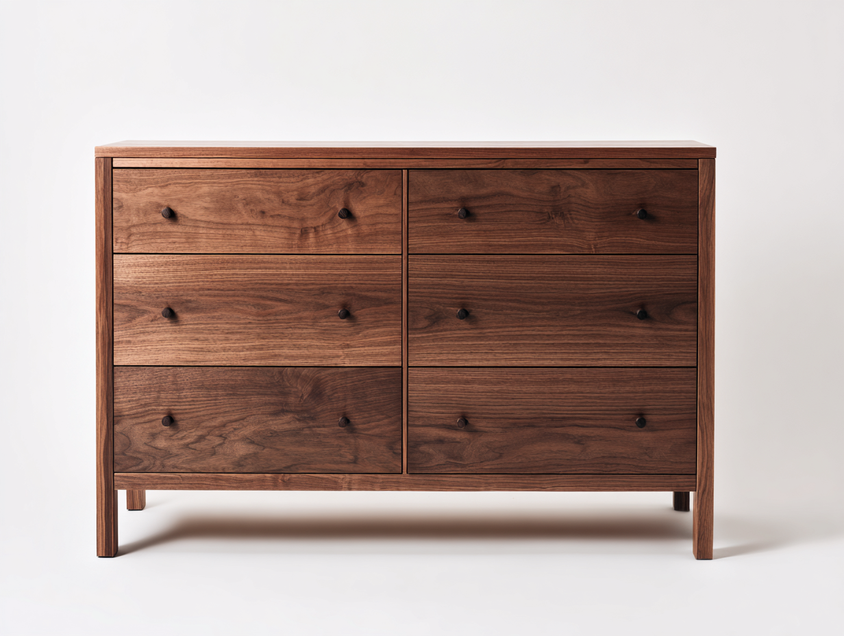 Cassettiera - Legno-Metallo - 136x46x86 cm - Noce - Stile Moderno-Nadiconest