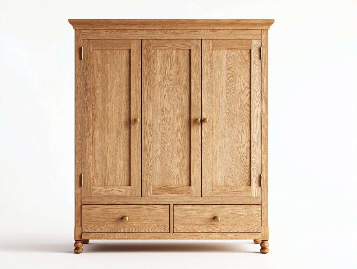 Armadio - Legno-Metallo - 128x60x188 cm - naturale - stile classico-Nadiconest