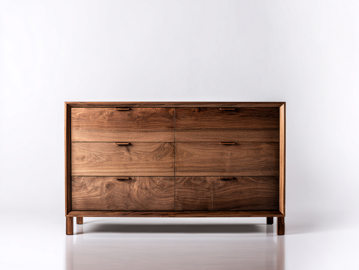 Cassettiera - Legno-Metallo - 138x45x88 cm - Noce - Stile Moderno-Nadiconest