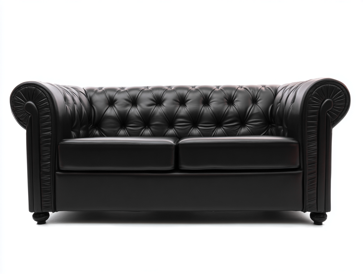 Divano lineare-pelle-legno-198x96x78 cm-nero-chesterfield classico-Nadiconest