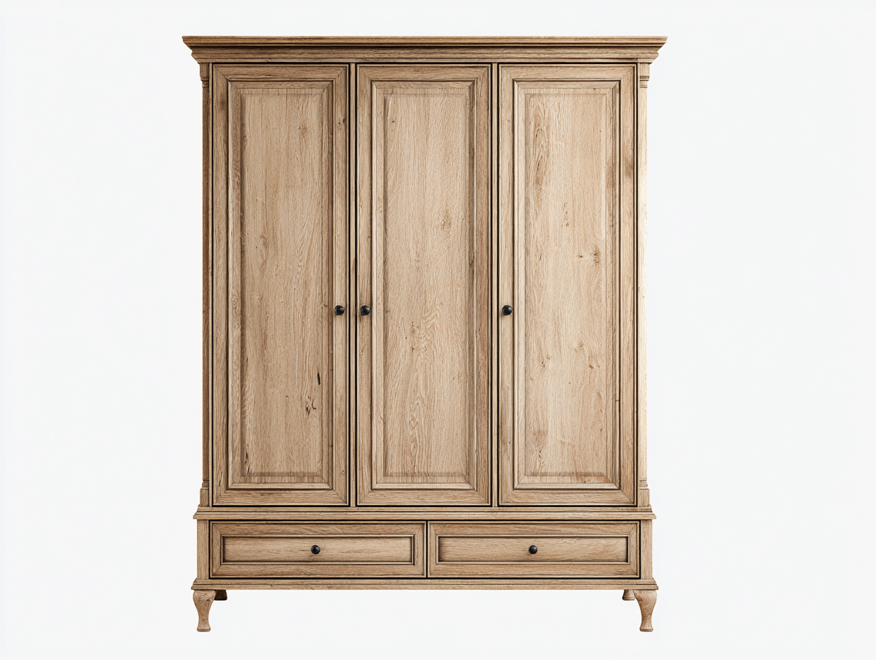 Armadio - Legno-Metallo - 142x61x201 cm - naturale - stile vintage-Nadiconest
