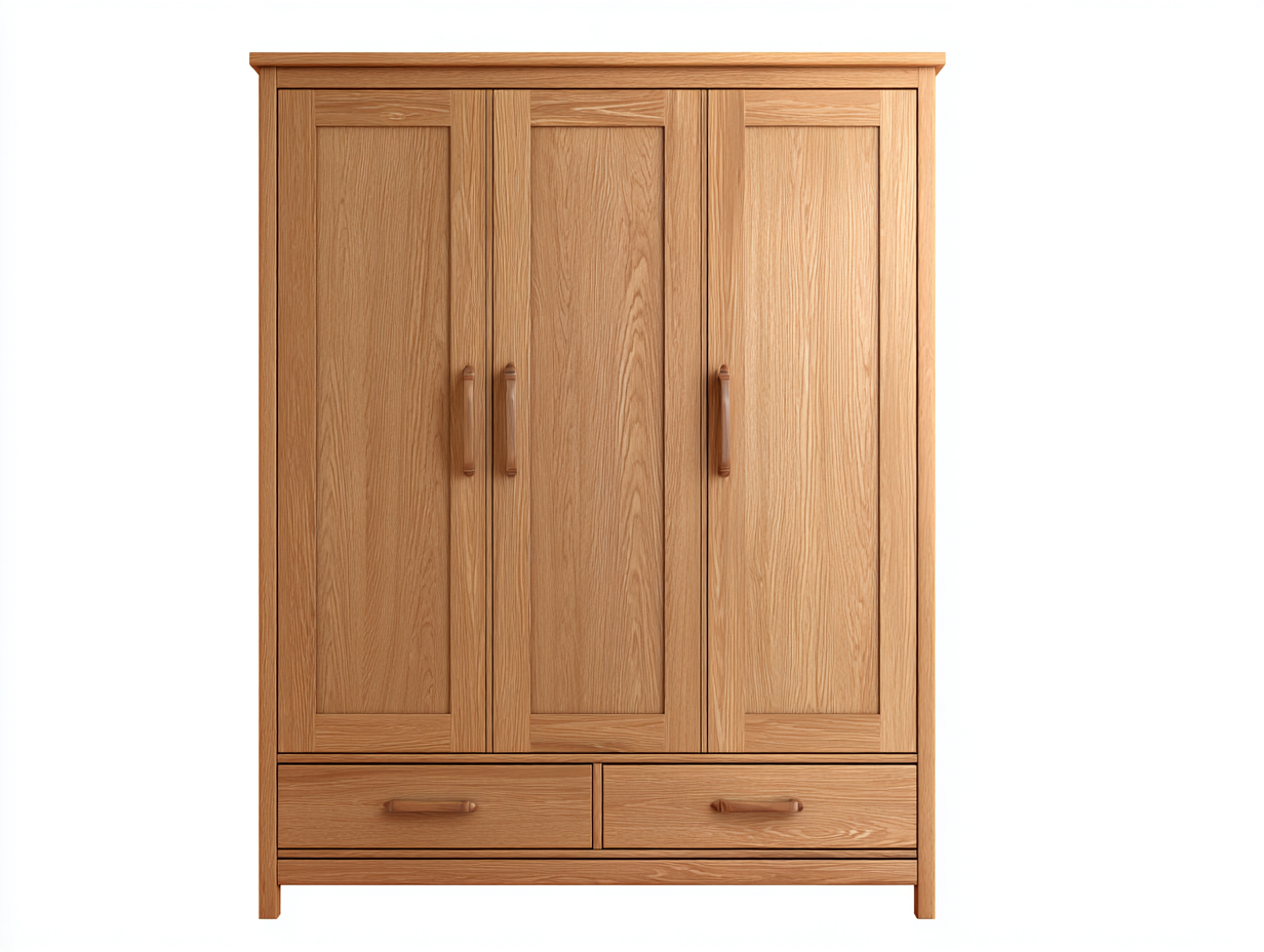 Armadio - Legno-Metallo - 136x58x194 cm - naturale - stile elegante-Nadiconest