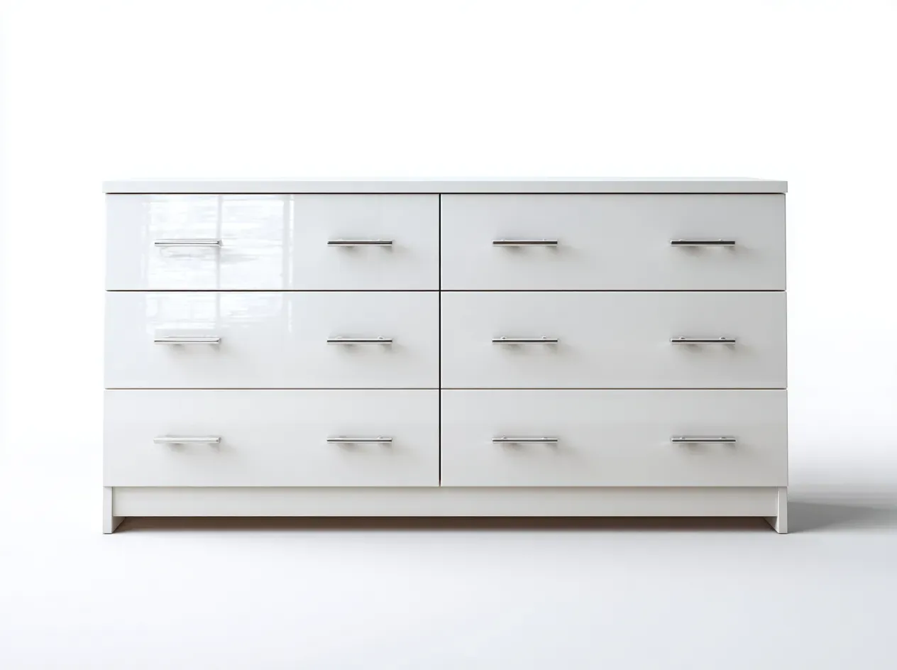 Commode - MDF - 146x44x75 cm - blanc - style moderne-Luxegetio