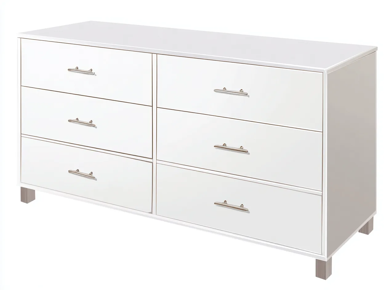 Commode - MDF - 142x44x78 cm - blanc - style contemporain-Luxegetio