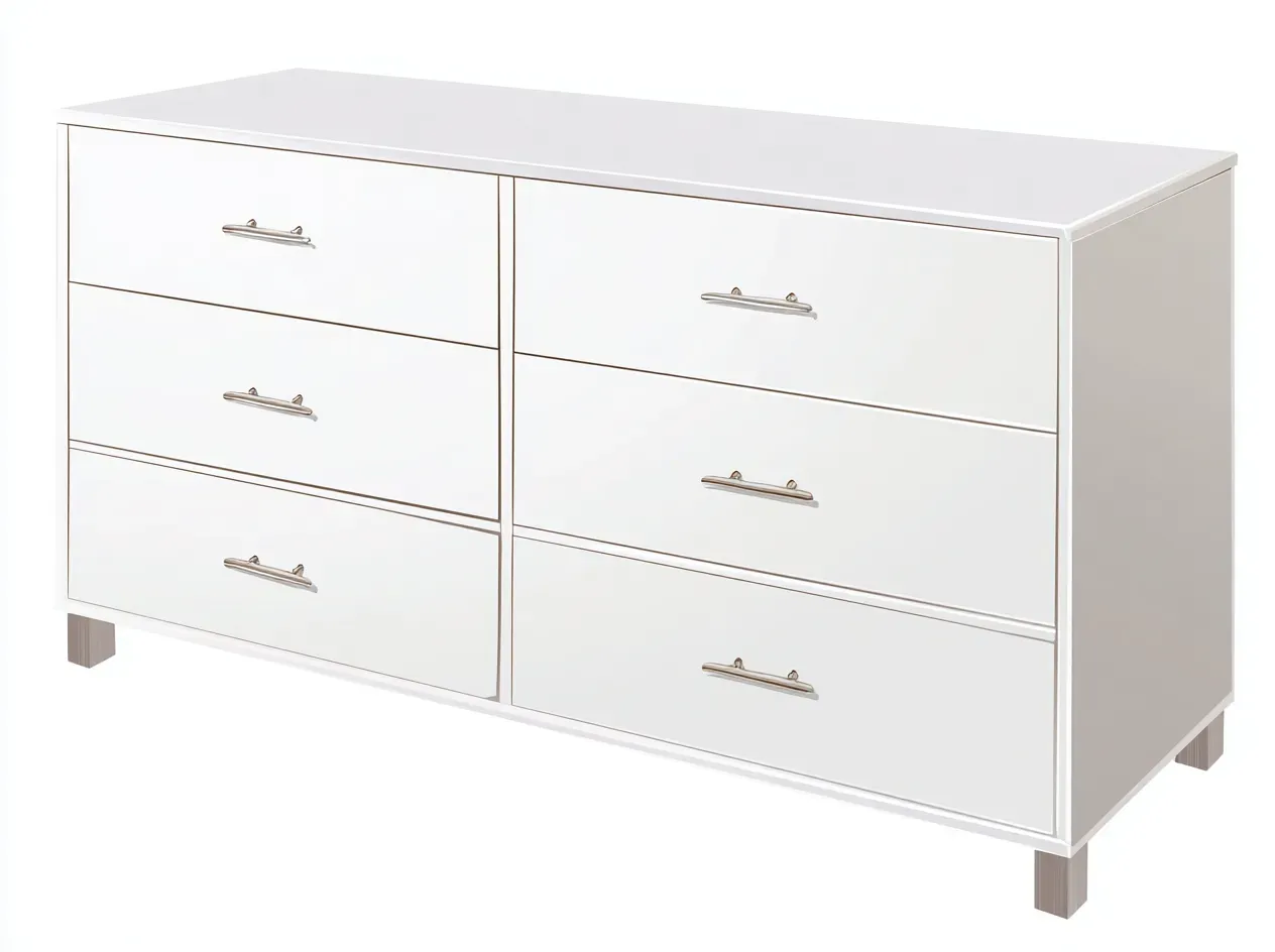 Commode - MDF - 142x44x78 cm - blanc - style contemporain-Luxegetio