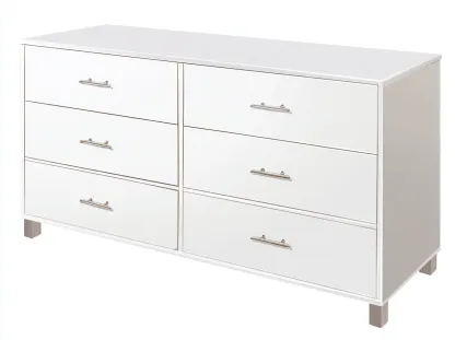 Commode - MDF - 142x44x78 cm - blanc - style contemporain-Luxegetio