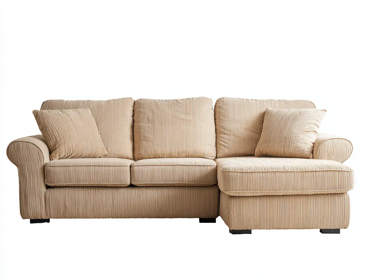 Canapé d'angle - tissu - 264x160x86 cm - beige - style moderne-Luxegetio
