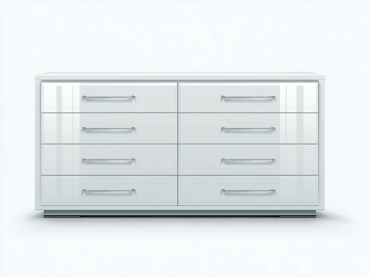 Commode - MDF - 150x46x80 cm - blanc - style moderne-Luxegetio