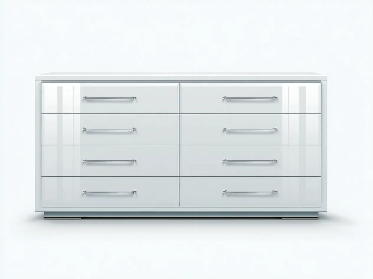 Commode - MDF - 150x46x80 cm - blanc - style moderne-Luxegetio