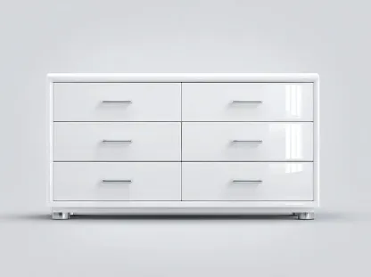 Commode - MDF - 136x43x72 cm - blanc - style contemporain-Luxegetio
