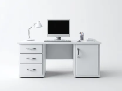 Bureau de travail-Bois-Métal-140 x 60 x 75 cm-Blanc-Style moderne-Sofamyhome