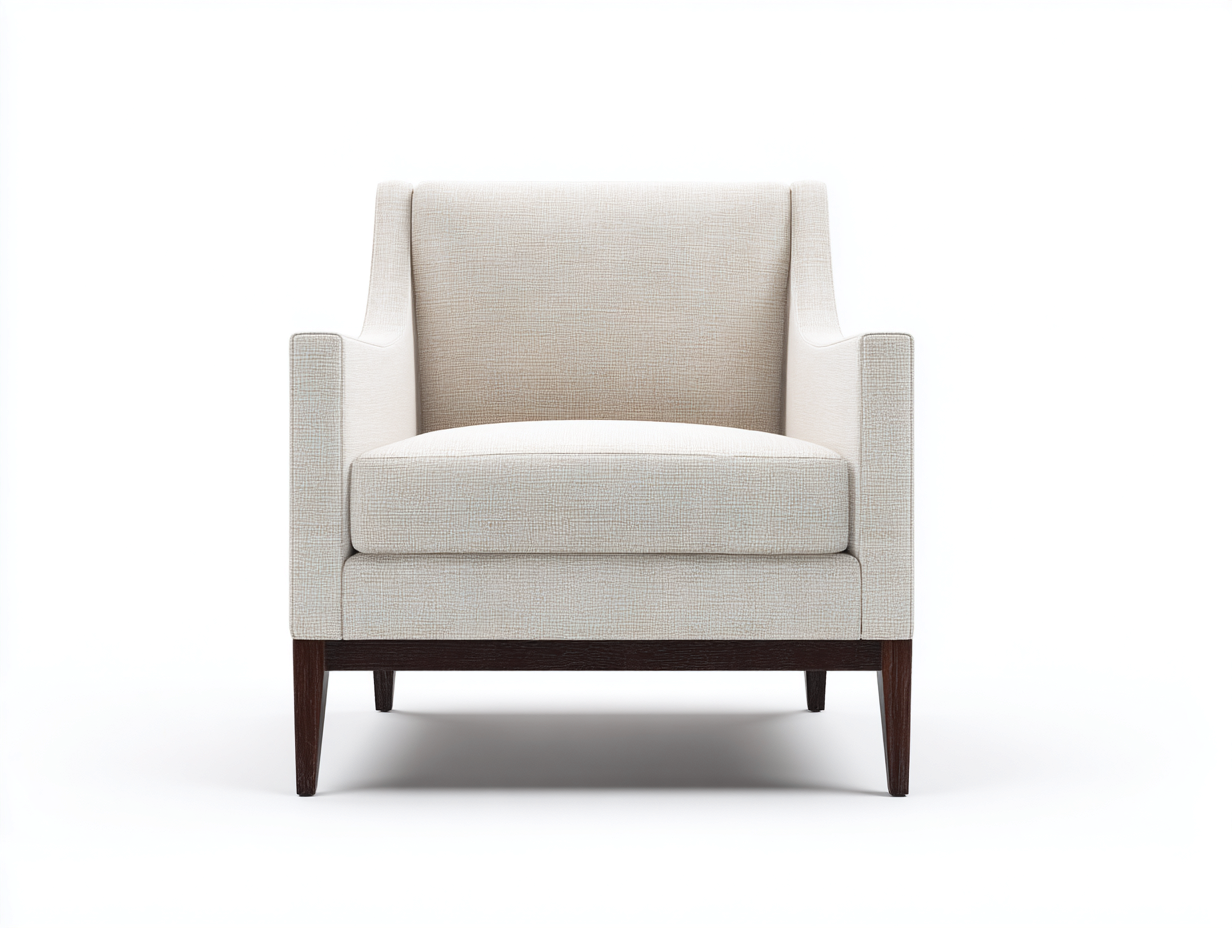 Poltrona in tessuto - tessuto-legno - 88x80x92 cm - beige lino - stile contemporaneo-Fanoganest