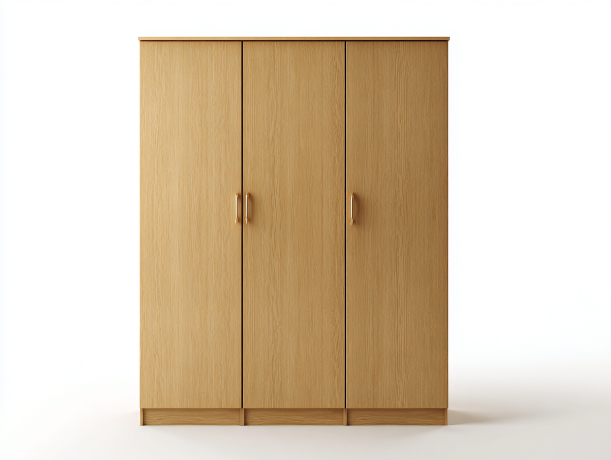 Armadio a 3 ante - Legno - 150x55x190 cm - Rovere naturale - Stile moderno-Fanoganest