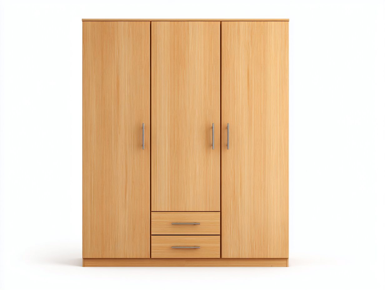 Armadio a 3 ante - Legno - 168x57x196 cm - Rovere chiaro - Stile moderno-Fanoganest