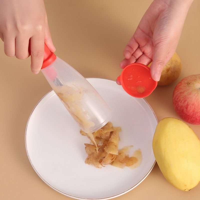 2in1 Multifunctional Fruit Peeler With Peel Storage Case