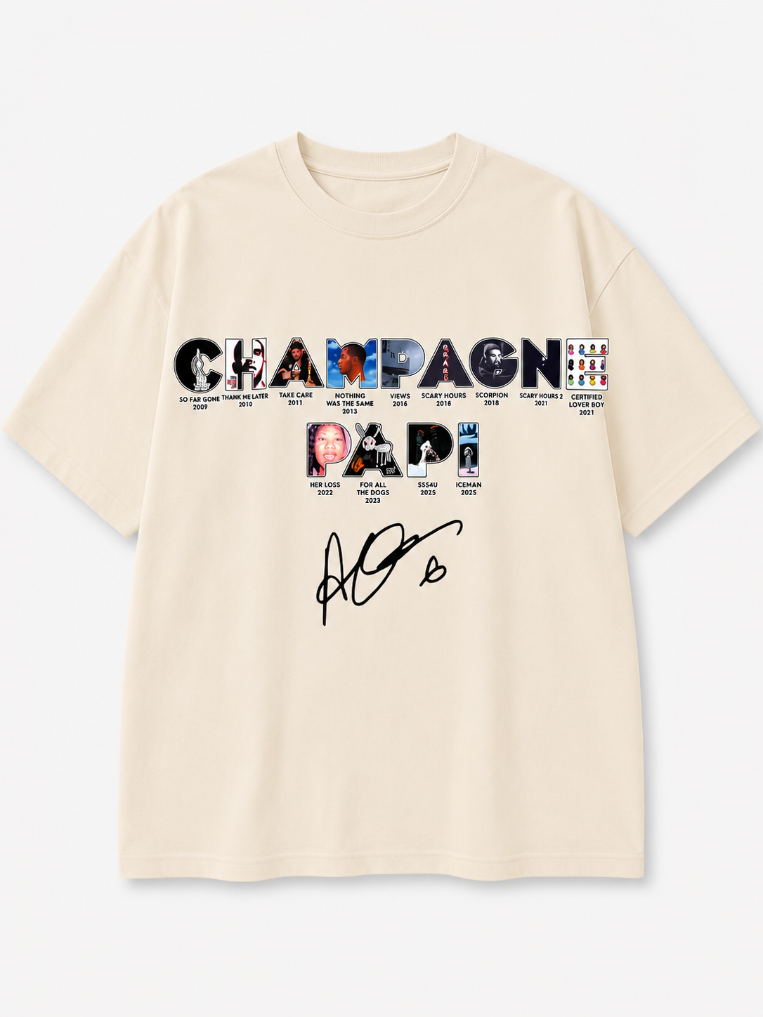 Drake Album Evolution Vintage Tee