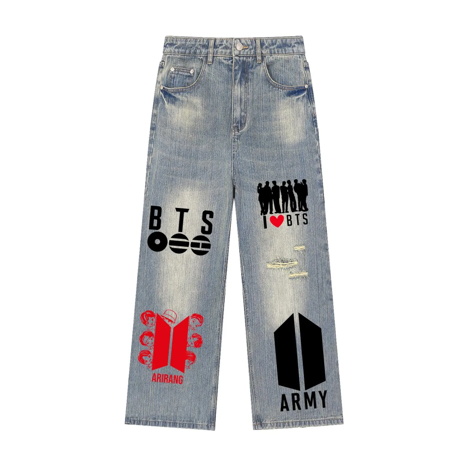 BTS Printed Jeans