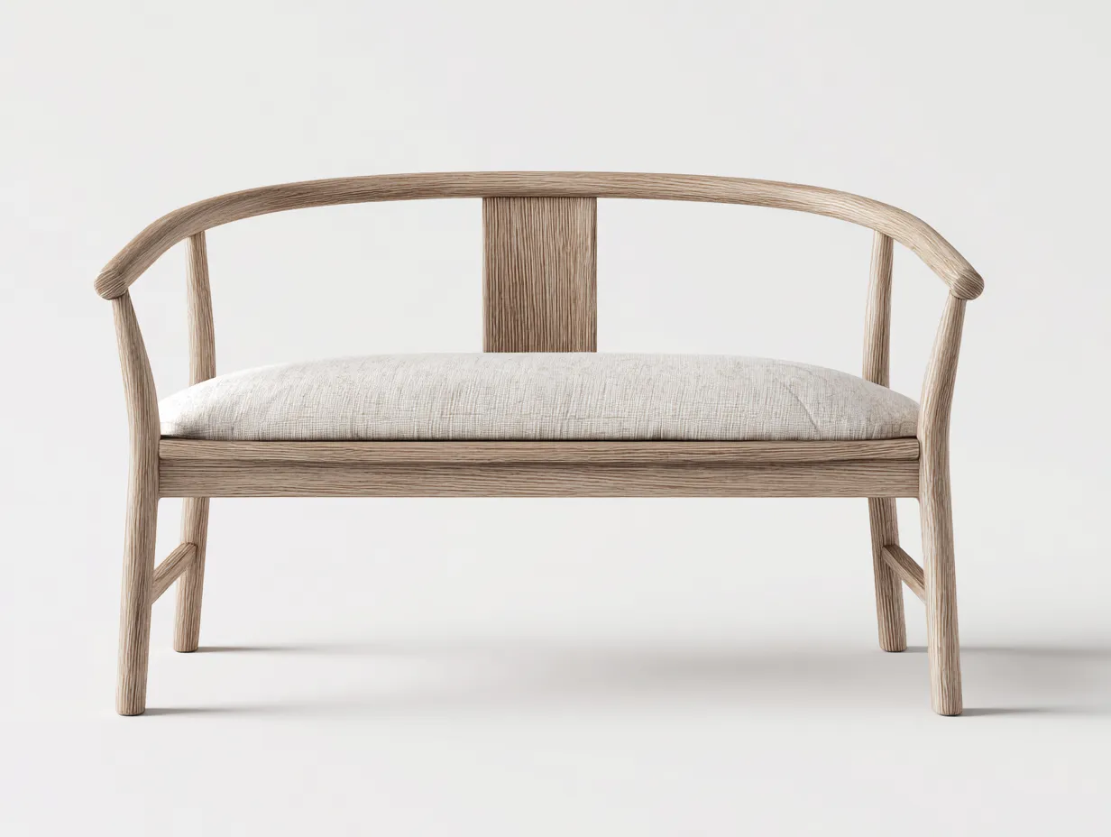 Banc de jardin - bois massif-tissu - 125x60x76 cm - marron clair-beige - style moderne-Craftgetloft